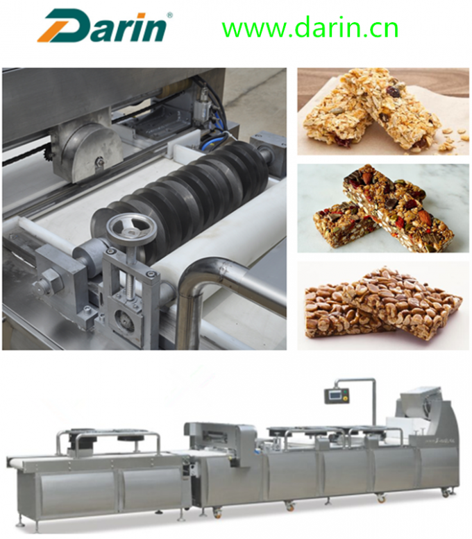 La barra de cacahuete caliente de la barra del cereal de la barra de Muesli de la venta 2018 que cortaba haciendo la máquina con el PLC de Siemens hizo por Darin Machinery