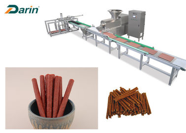 Cadena de producción de alimento para animales del acero inoxidable tira de la carne que forma con el sistema auto de la bandeja