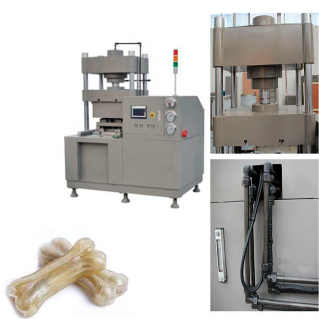 Proceso del bocado del animal doméstico hecho a máquina por el cuero crudo, máquina del fabricante del hueso de perro