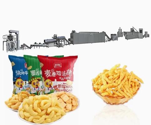 Línea de transformación de los snacks del maíz del soplo con el final que se mezcla, extrudado, formando