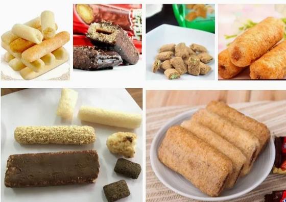 Línea de transformación de los snacks del maíz del soplo con el final que se mezcla, extrudado, formando