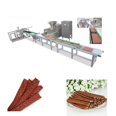 Masticando la máquina fría del extrusor de los bocados del perro para hacer tiras de la carne