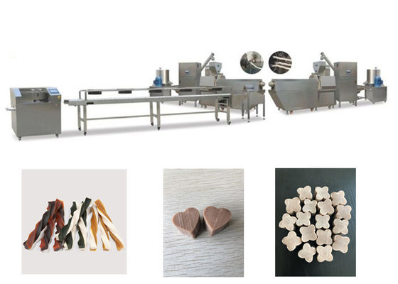 Animal doméstico gemelo de los bocados del perro del color de la torsión que hace la máquina que mastica la producción alimentaria