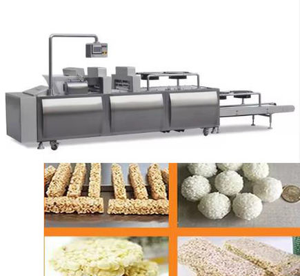 Caramelo de la bola de arroz, máquina del arroz/cadena de producción de la barra del cereal que soplan acero 304 de Stantless