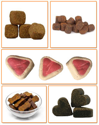 La cadena de producción desigual de alimento para animales de los bocados del animal doméstico del pollo seco del corte para el entrenamiento del perro trata