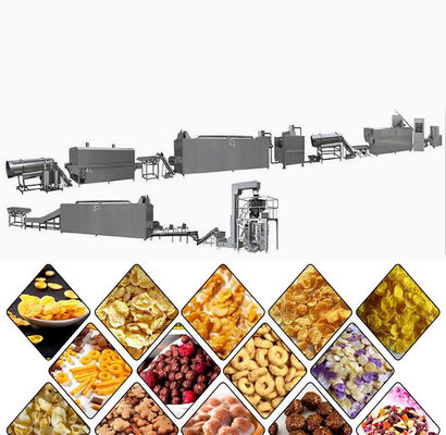 240 a 320 kg/h Línea de procesamiento de copos de maíz a granel para cereales bocadillos Máquina de fabricación de copos de maíz