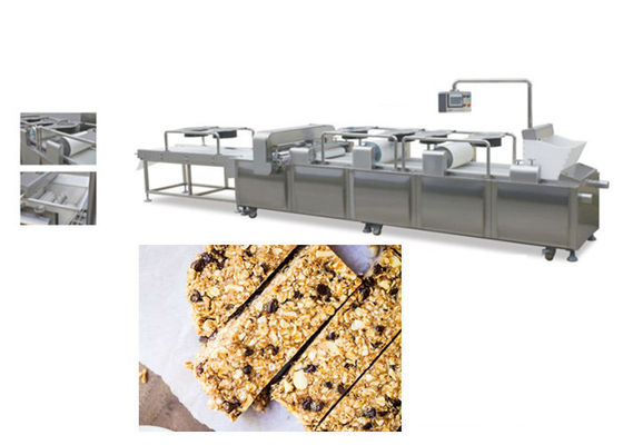 Barra a estrenar del cereal del caramelo del cacahuete que hace la máquina con el motor del PLC y de WEG de Siemens
