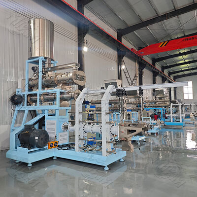 Venta de fábrica CE tipo húmedo y seco para piensos flotantes para peces/alimentos para camarones, máquina extrusora de tornillo doble y tornillo simple