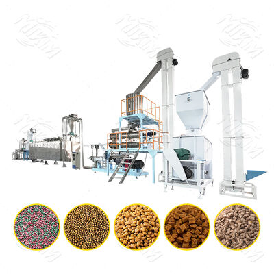 Línea de procesamiento de pellets de alimento flotante seco para peces 200kg/h-6000kg/h Máquina extrusora para la fabricación de alimentos para mascotas, gatos y perros