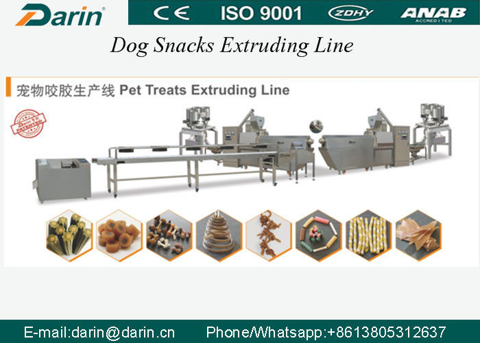 El animal doméstico trata/comida de perro que hace el extrusor de la comida de la máquina/de perro con el PLC y la pantalla táctil