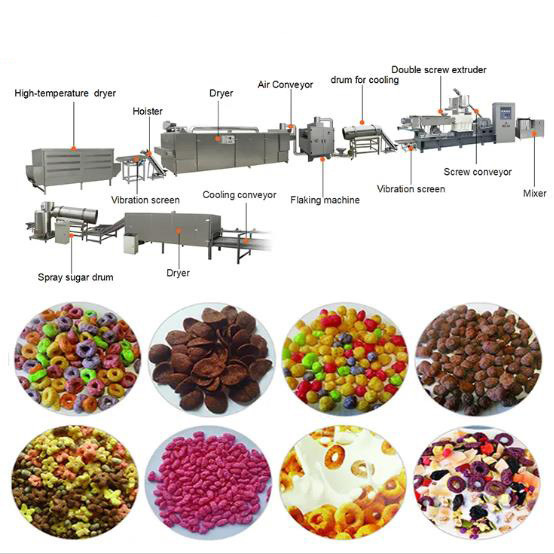 Cadena de producción del cereal de desayuno y de las avenas/máquina del extrusor del bocado del soplo