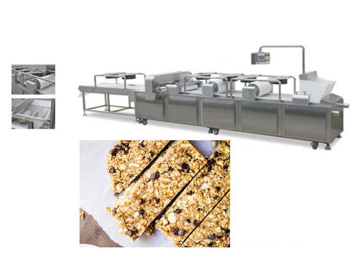 Barra a estrenar del cereal del caramelo del cacahuete que hace la máquina con el motor del PLC y de WEG de Siemens