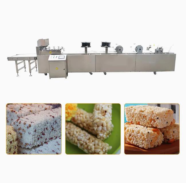 Pequeña barra hinchada del cereal del arroz del caramelo que hace la máquina, máquina que sopla del arroz